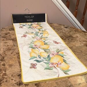Rachel Zoe Lemon Floral Embellished Table Runner, 14”x72”